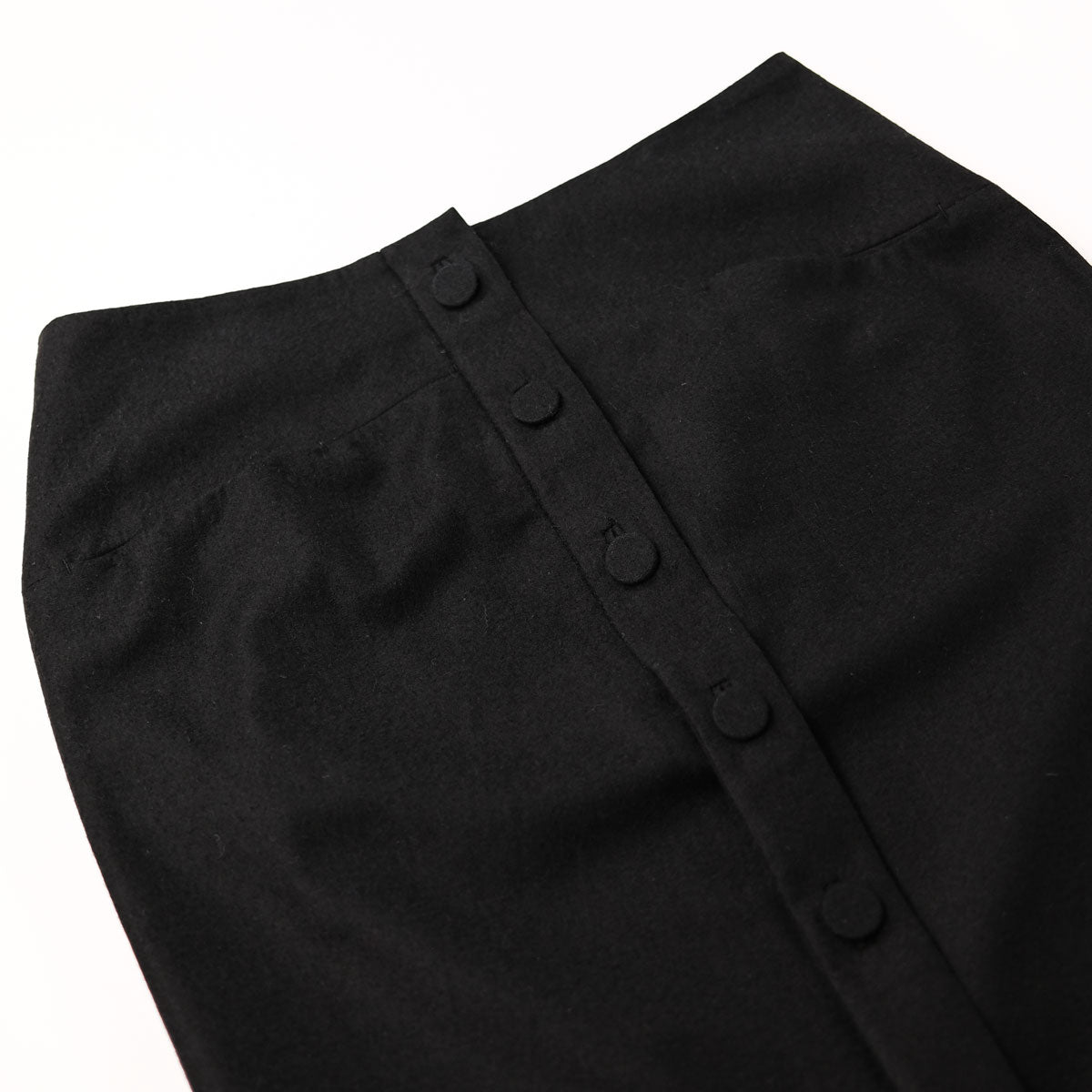 00's Chloe Pencil Skirt with Button Lapel in Black - W30 - Confessions of a Hoarder Vintage