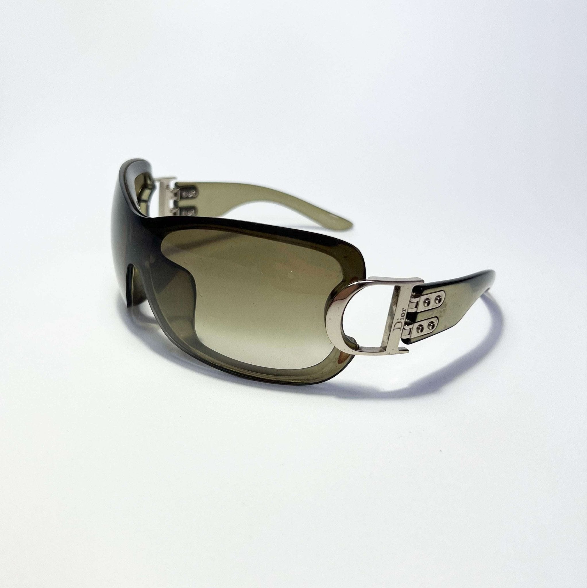 Dior Airspeed 2 Shield Sunglasses Vintage Dior Airspeed 2 Shield Sunglasses: Khaki Frame  main image 2