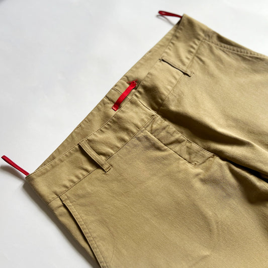 00's Prada Sport Low Rise Trousers in Tan - W32