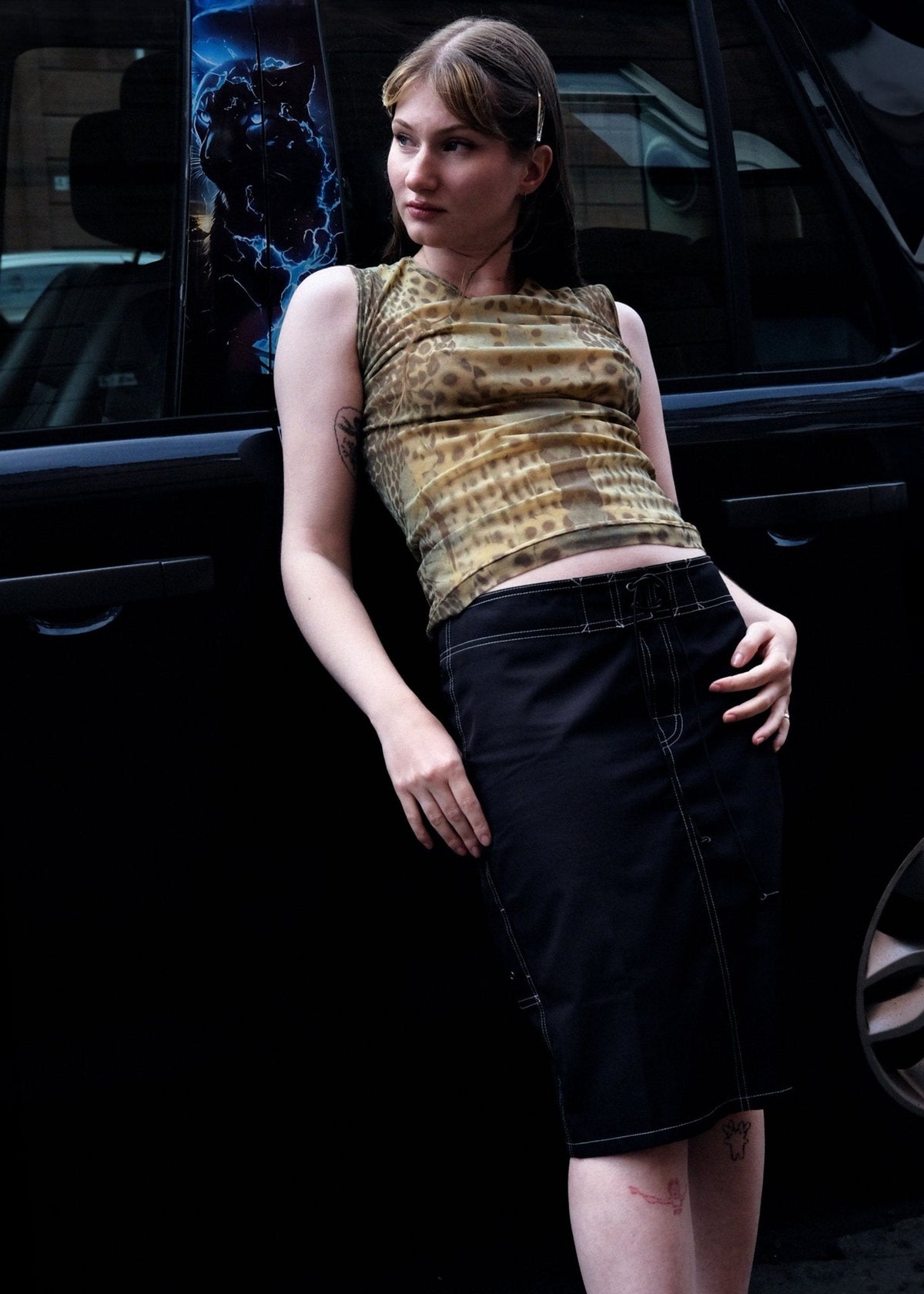 Tilly wear 00's Plein Sud Top & Gucci by Tom Ford Skirt
