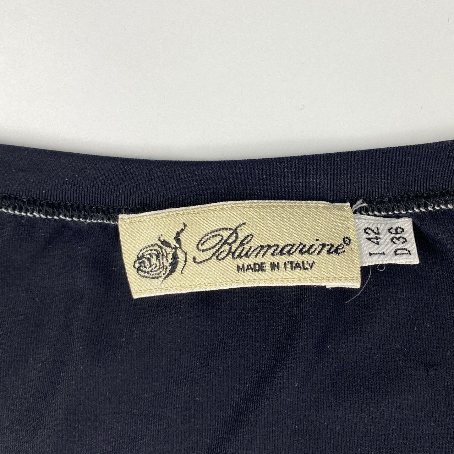 00's Blumarine Amore Slogan Top in Black Stretch -  M 