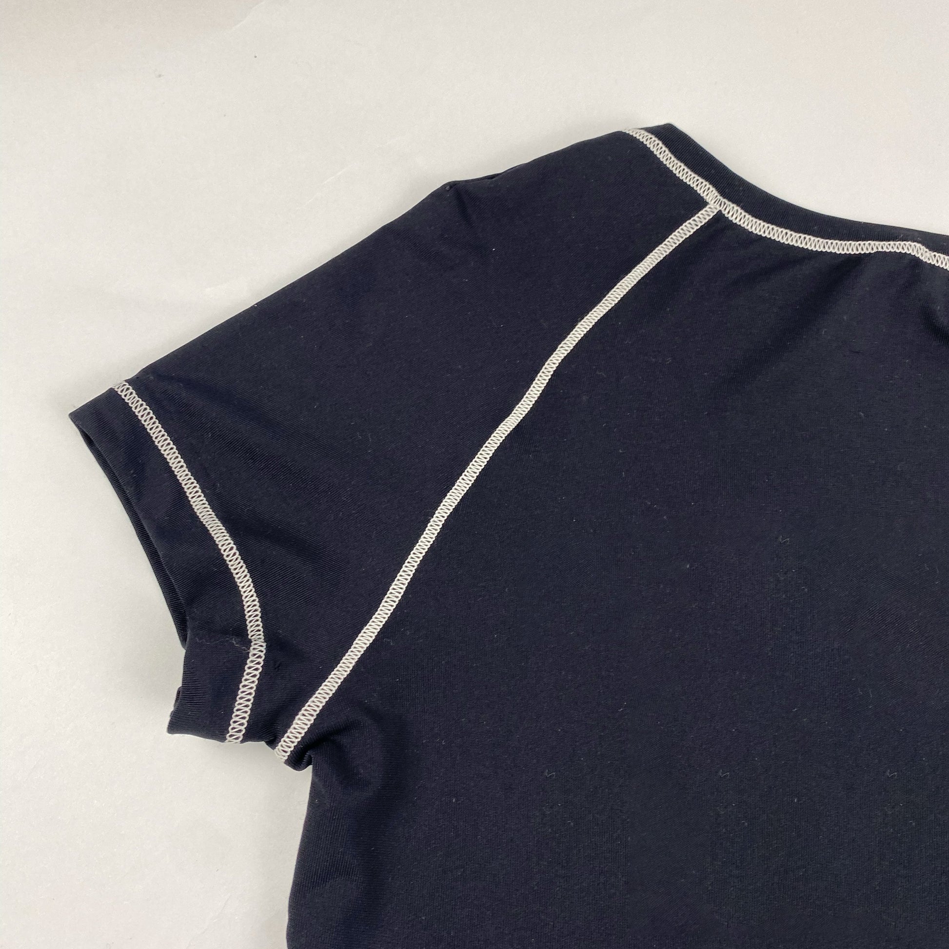 00's Blumarine Amore Slogan Top in Black Stretch -  M 