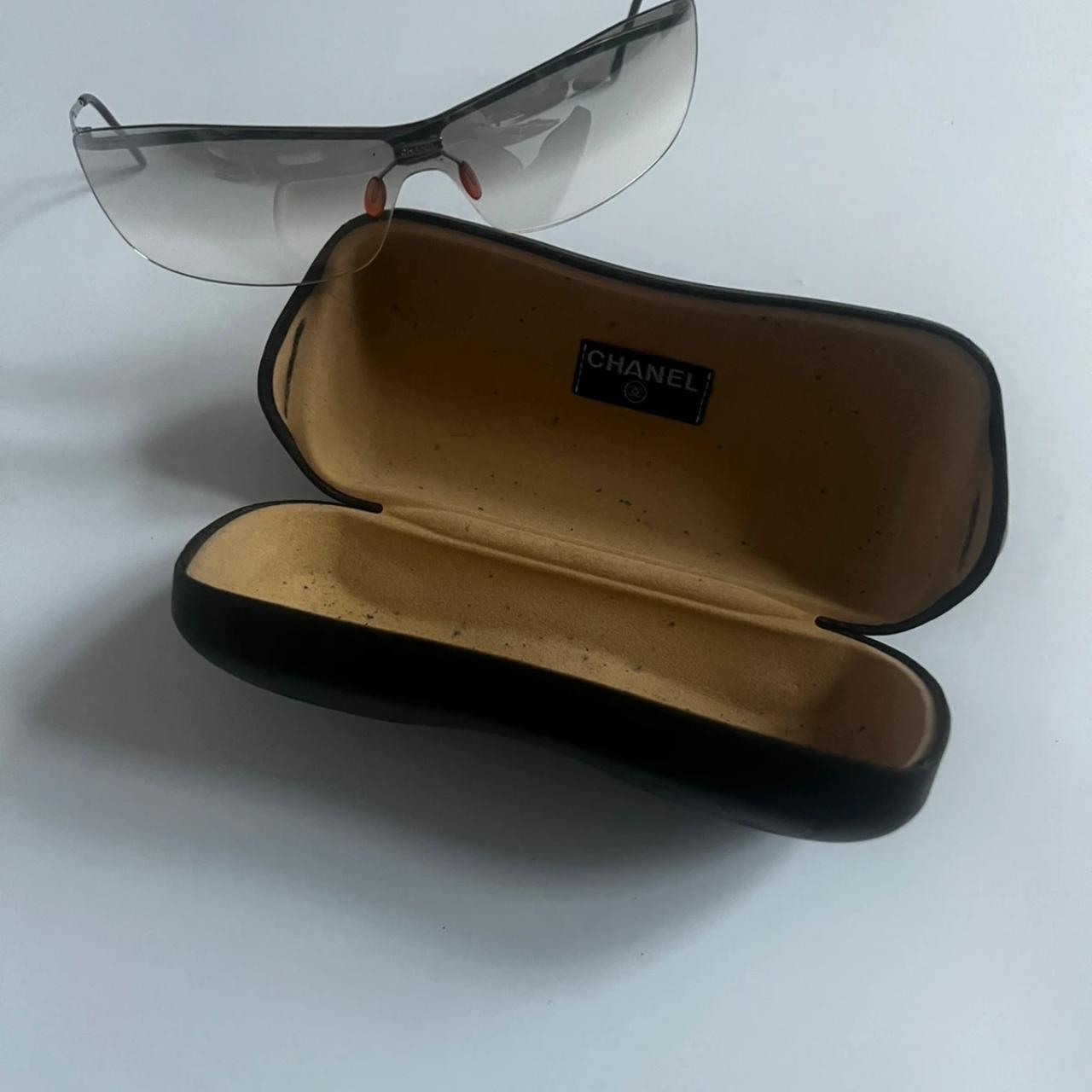 00's Chanel Clear Lens Rimless Sunglasses in Silver 