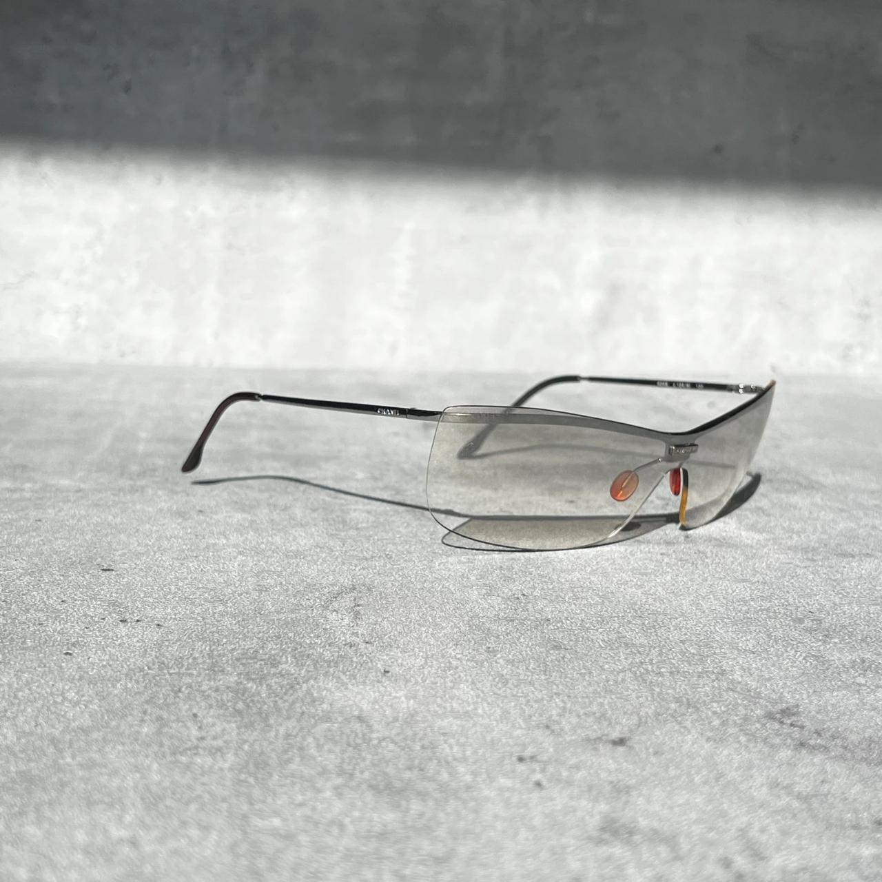 00's Chanel Clear Lens Rimless Sunglasses in Silver 