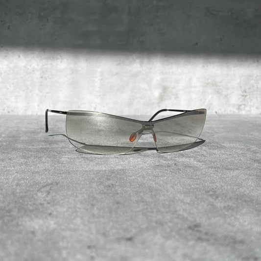 00's Chanel Clear Lens Rimless Sunglasses in Silver 