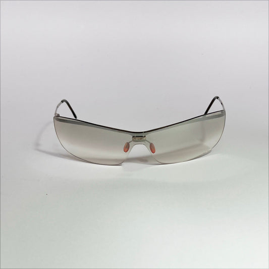 00's Chanel Clear Lens Rimless Sunglasses in Silver 