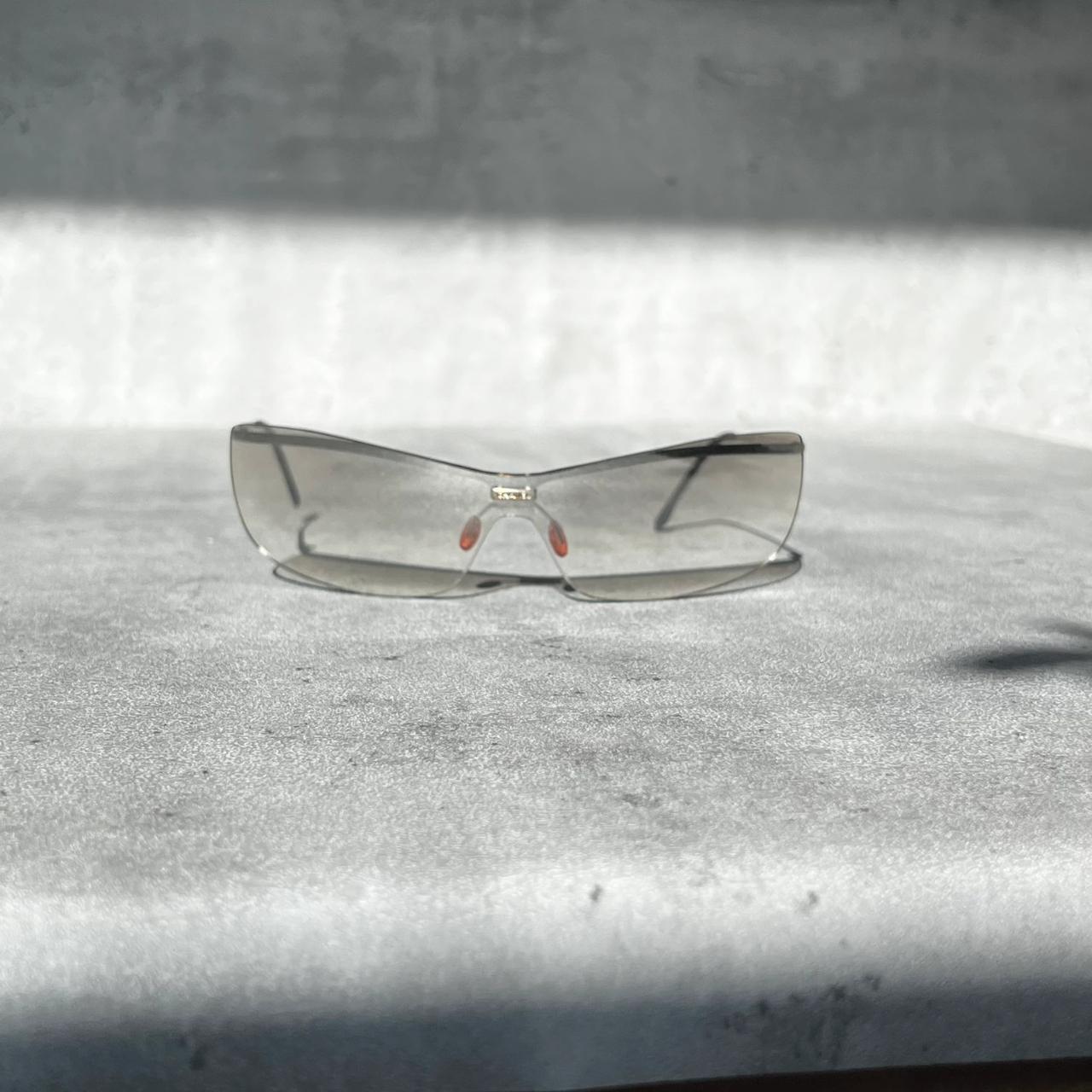 00's Chanel Clear Lens Rimless Sunglasses in Silver 