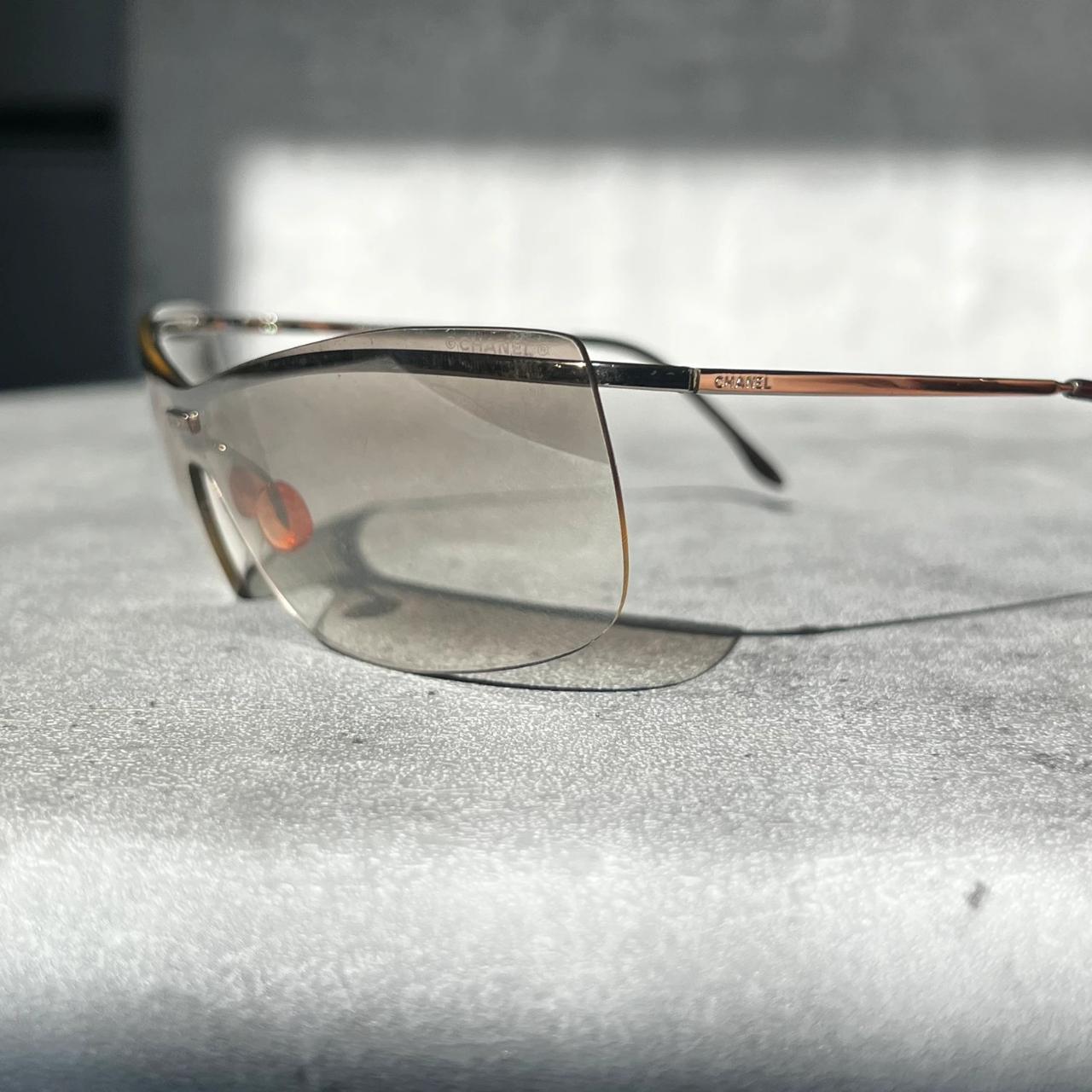 00's Chanel Clear Lens Rimless Sunglasses in Silver 