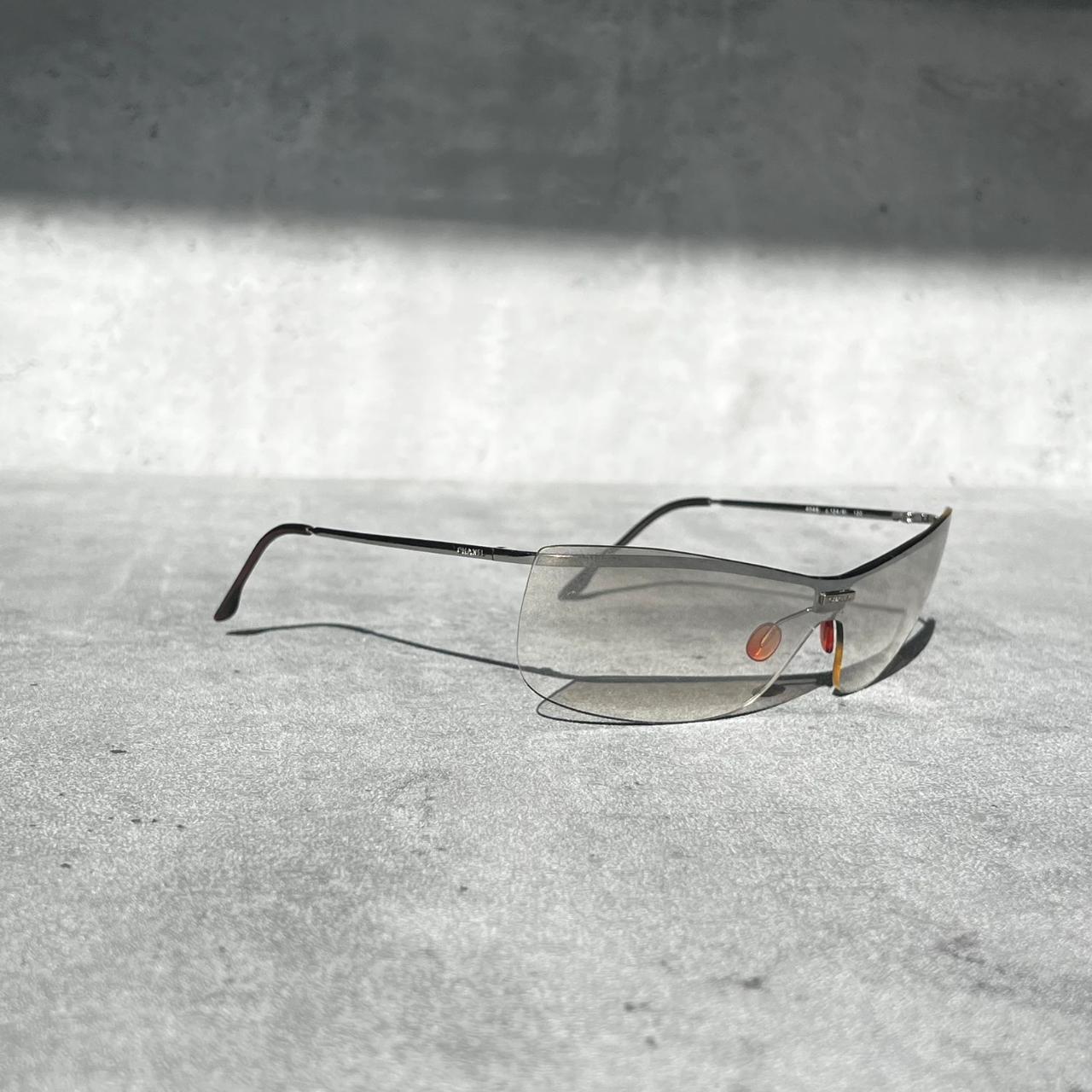 00's Chanel Clear Lens Rimless Sunglasses in Silver 