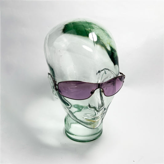 00's Chanel Wraparound Diamante CC Sunglasses in Purple 