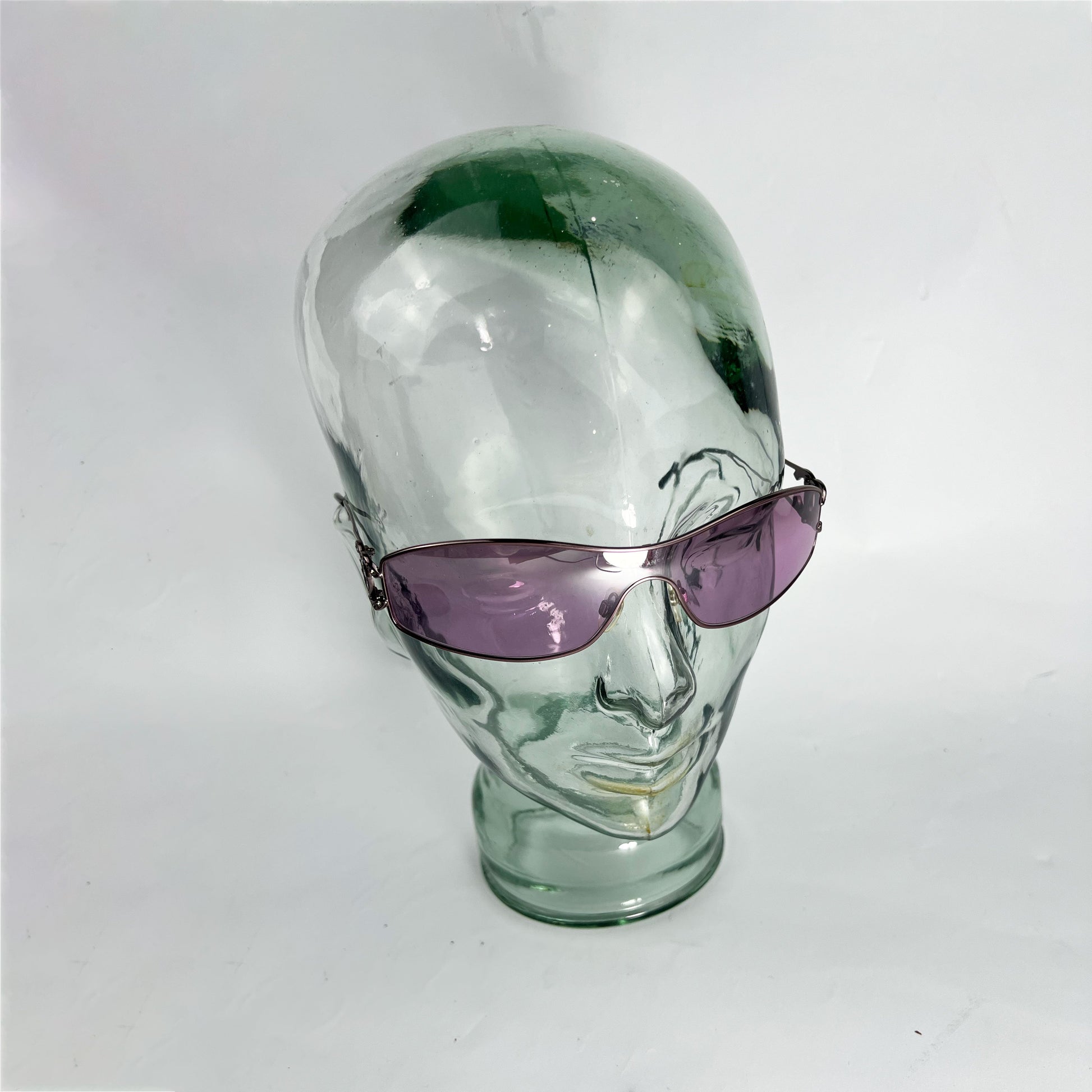 00's Chanel Wraparound Diamante CC Sunglasses in Purple 