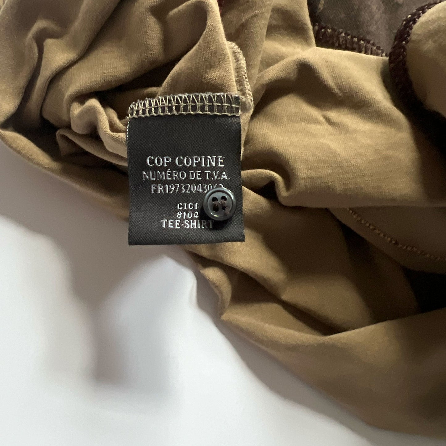 00's Cop Copine Printed Mesh Longsleeve Top in Khaki - M 