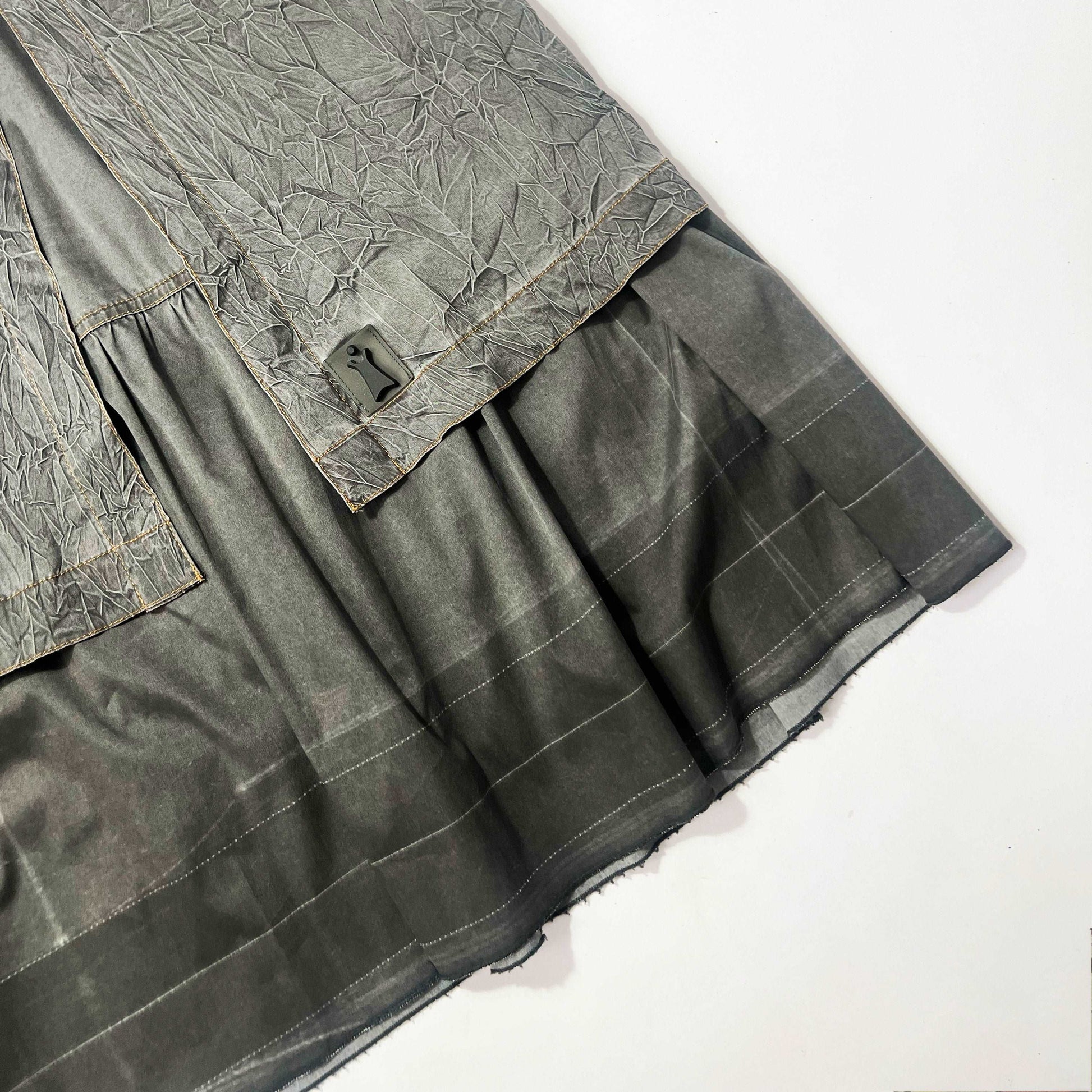 00's Cop Copine Two Piece Tiered Maxi Skirt in Grey - M 