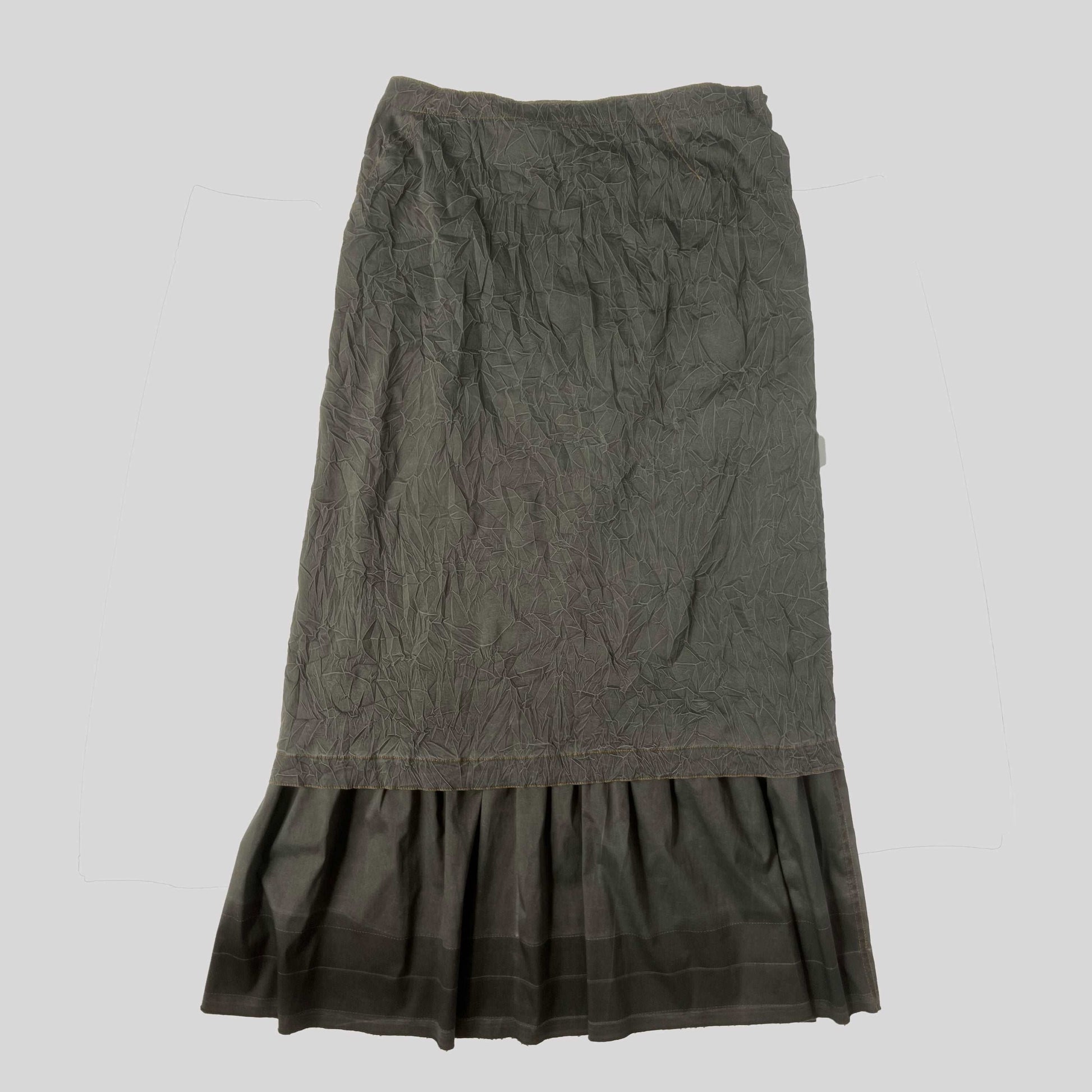 00's Cop Copine Two Piece Tiered Maxi Skirt in Grey - M 