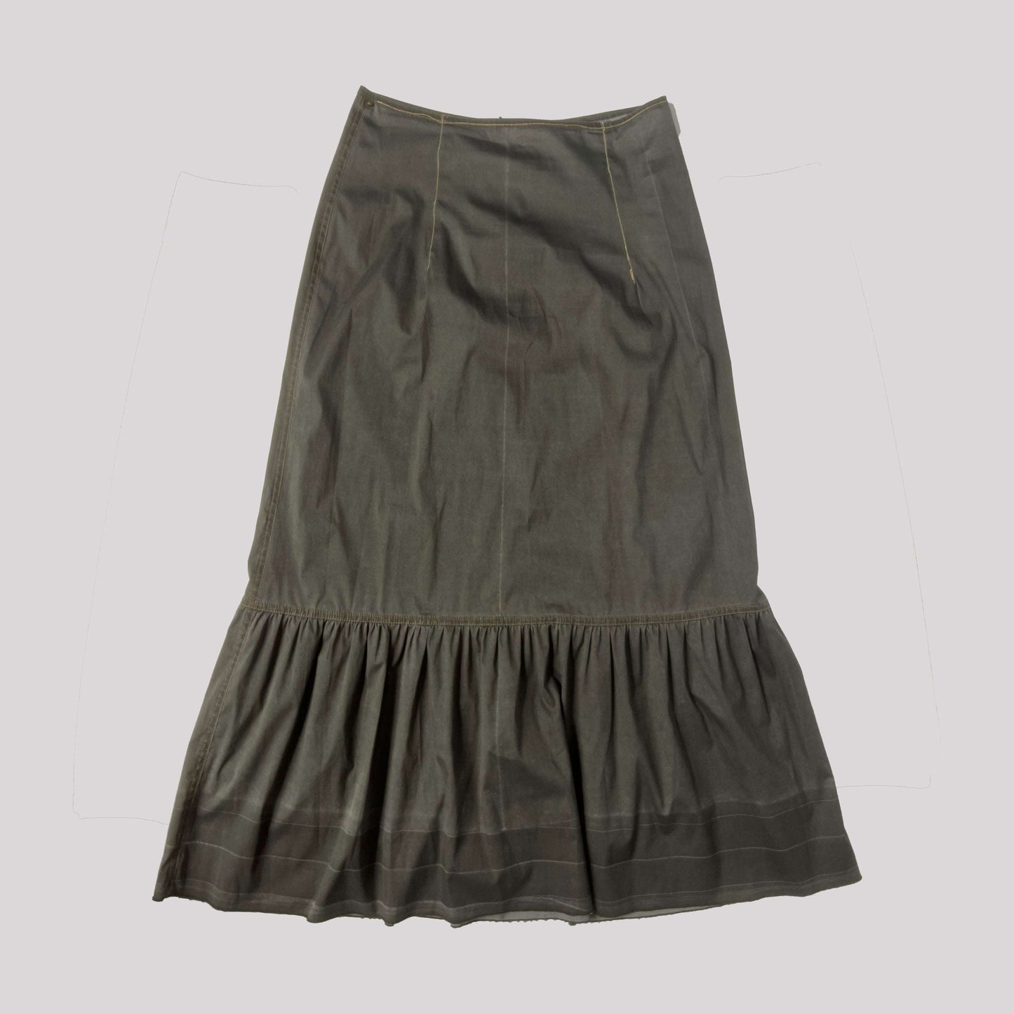 00's Cop Copine Two Piece Tiered Maxi Skirt in Grey - M 