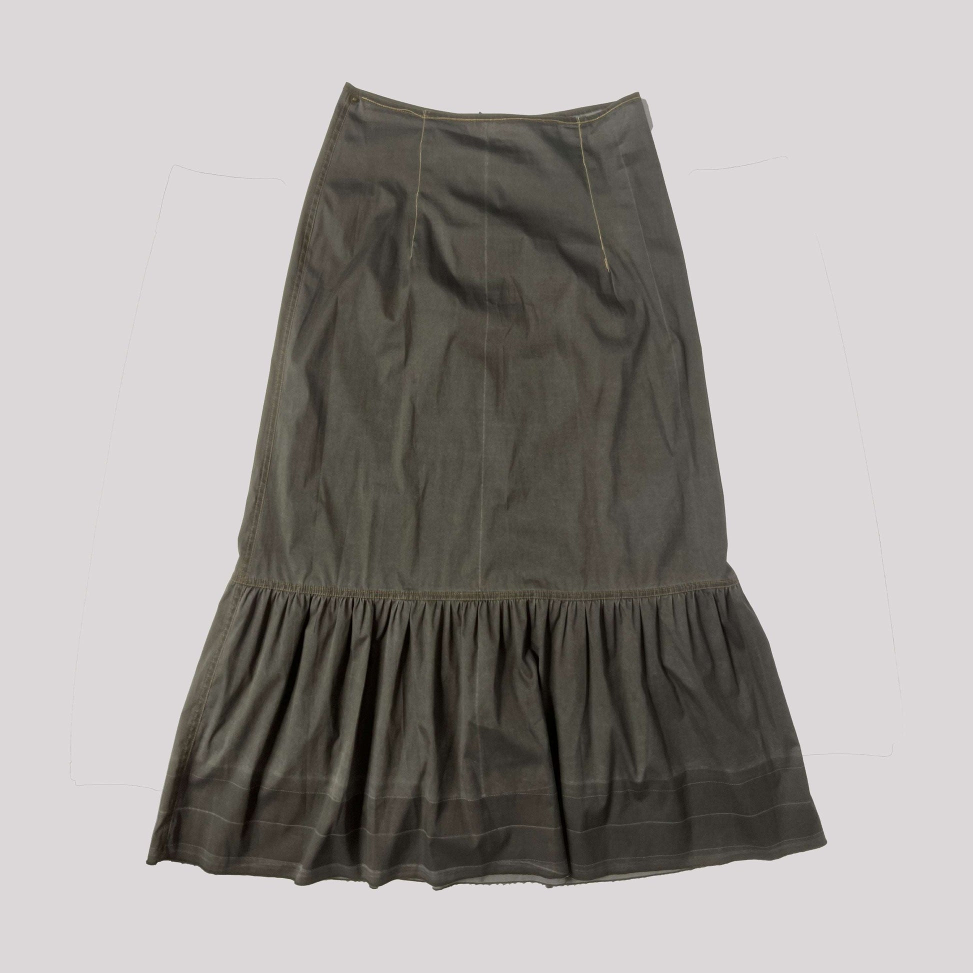 00's Cop Copine Two Piece Tiered Maxi Skirt in Grey - M 