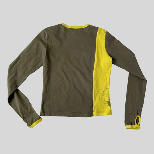 00's Diesel ParachutecH Longsleeve with Zip and Thumb Holes in Khaki - M 