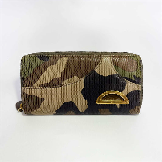 00's Dior Long Wallet in Camouflage Leather 