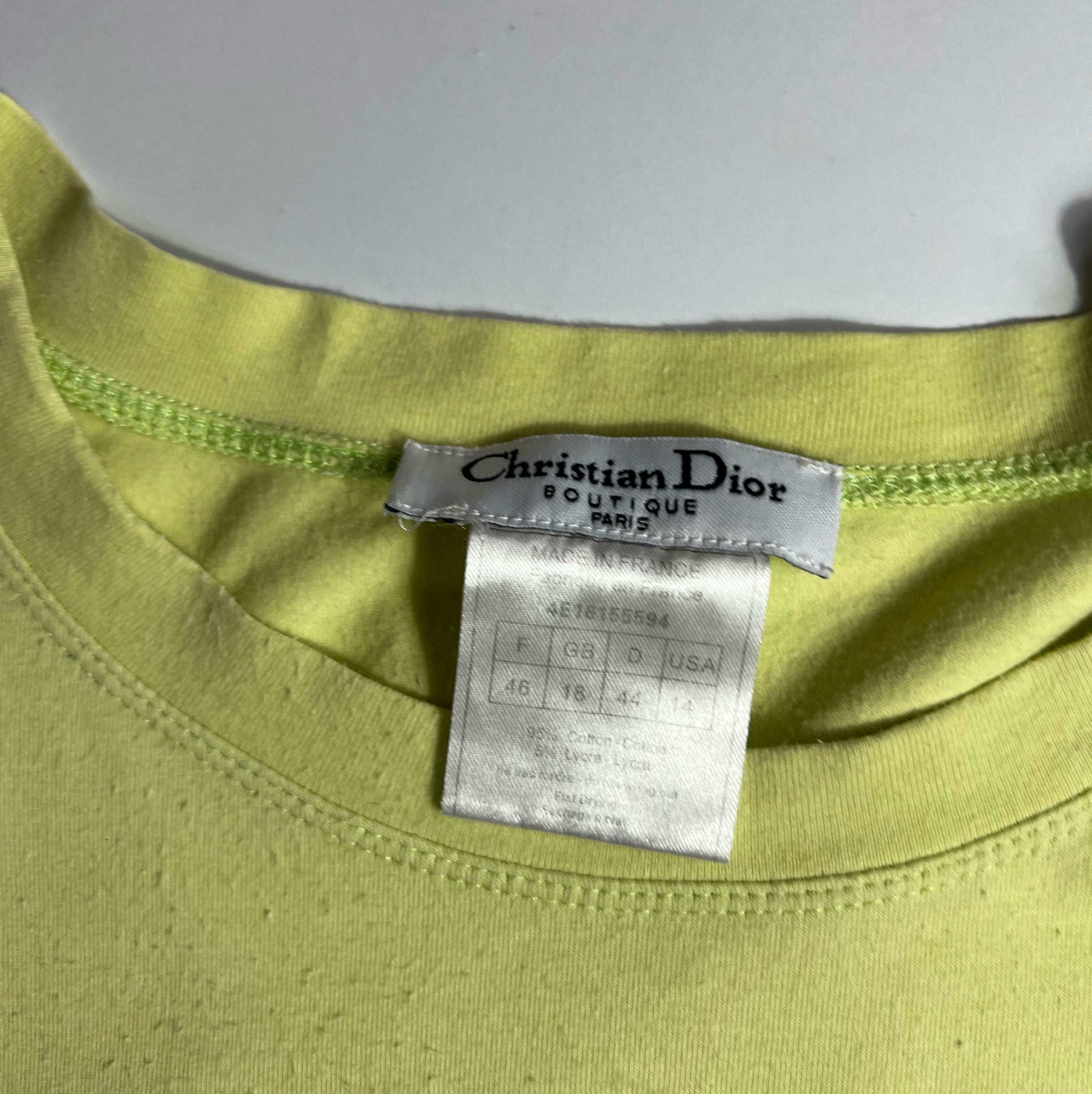 00's Dior by John Galliano Adiorable Long Sleeve tee in Green - L 