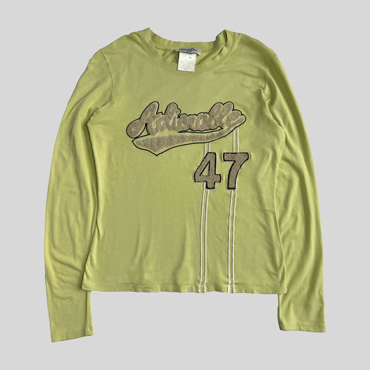 00's Dior by John Galliano Adiorable Long Sleeve tee in Green - L 