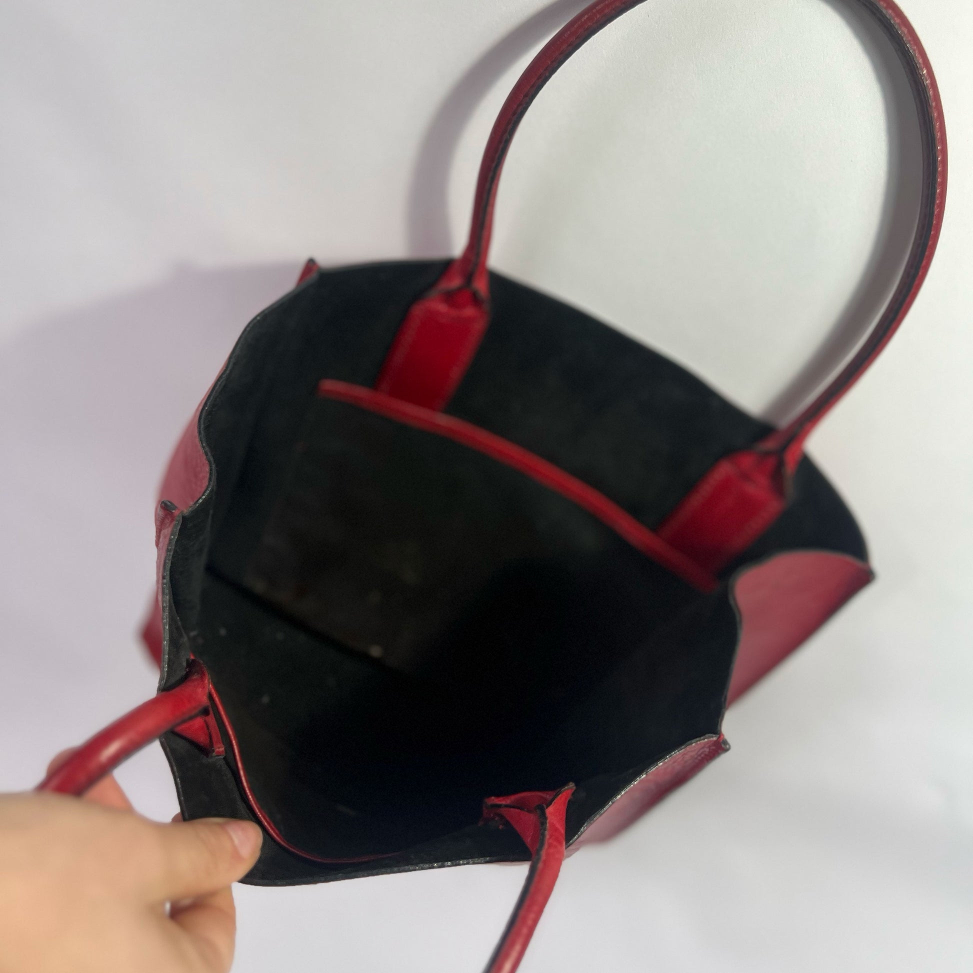 00's Miu Miu Leather Tote Bag with Embossed Logo 