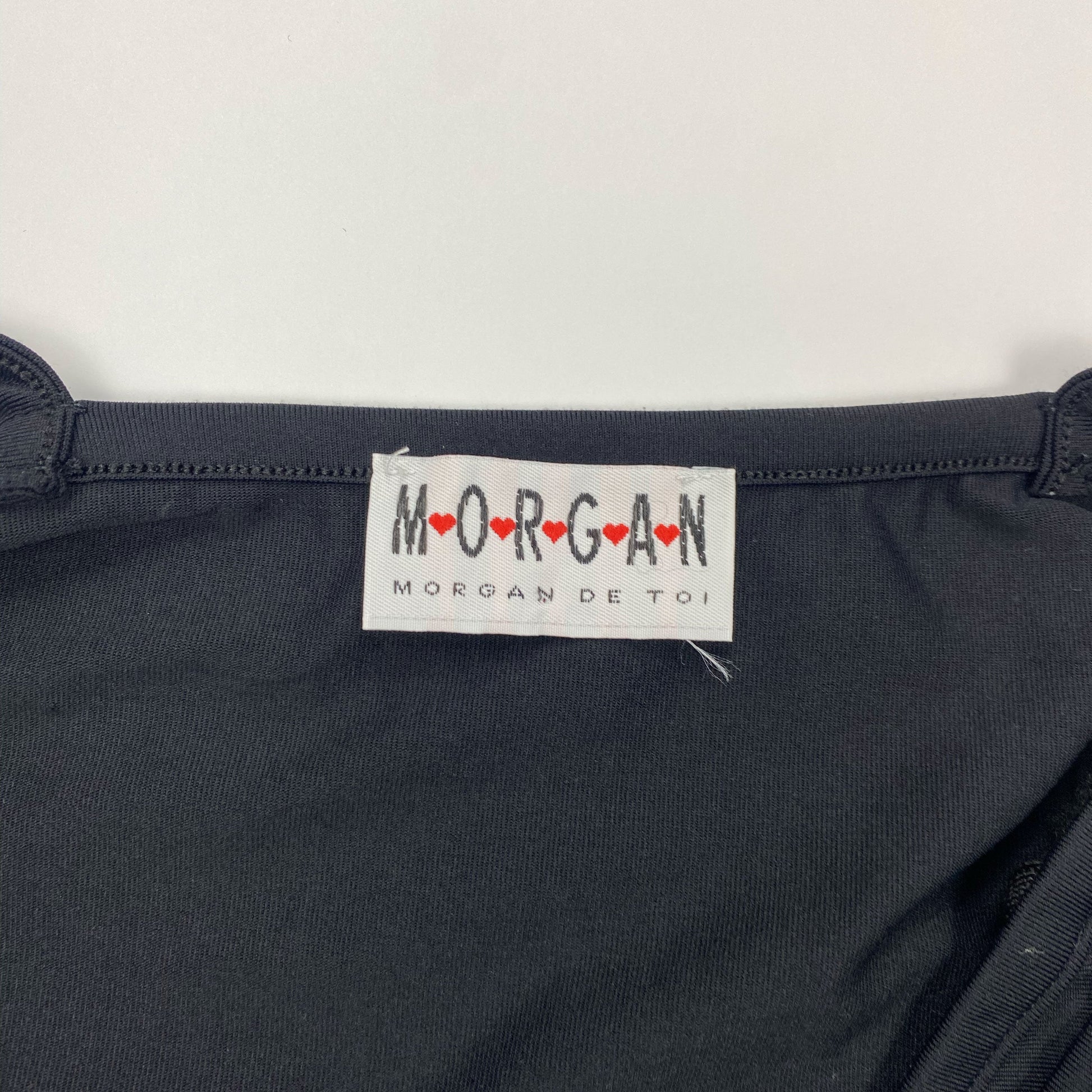 00's Morgan De Toi Halterneck Top with Ring and Stud Detail in Black - XS 