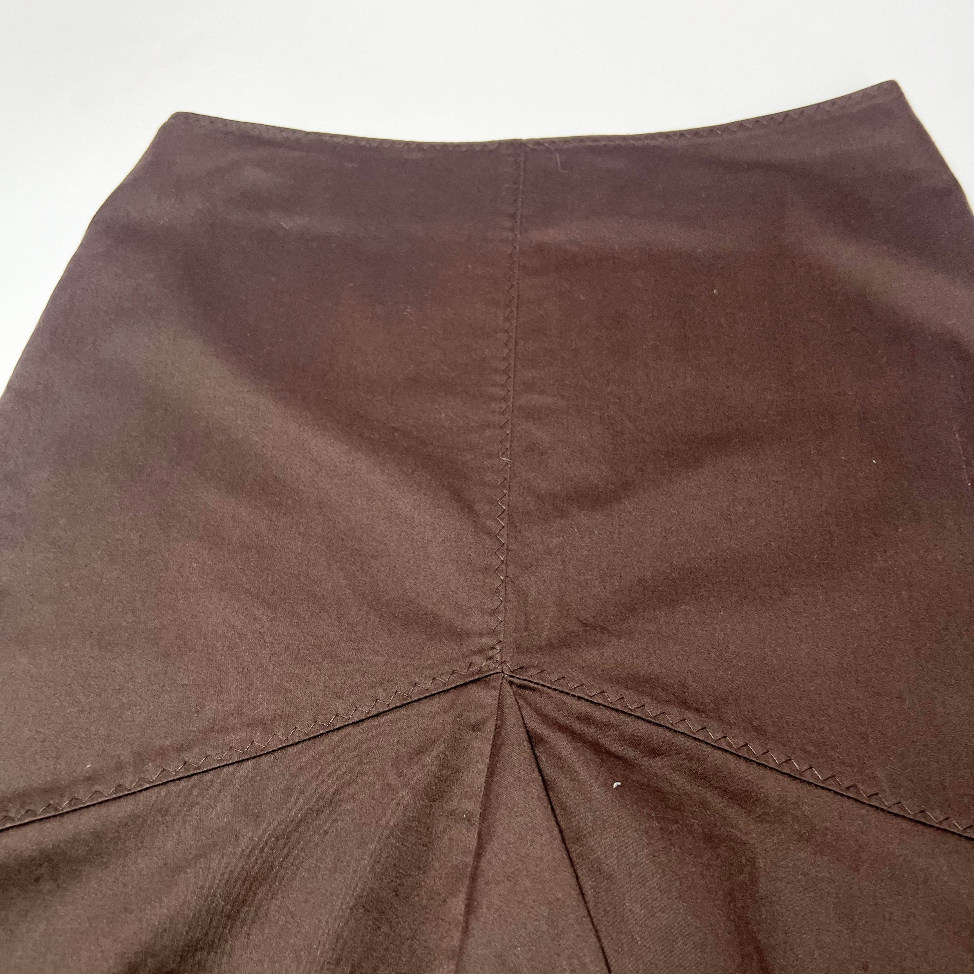 00's Morgan de Toi Midi Skirt with Flounce Skirt in Brown - S 
