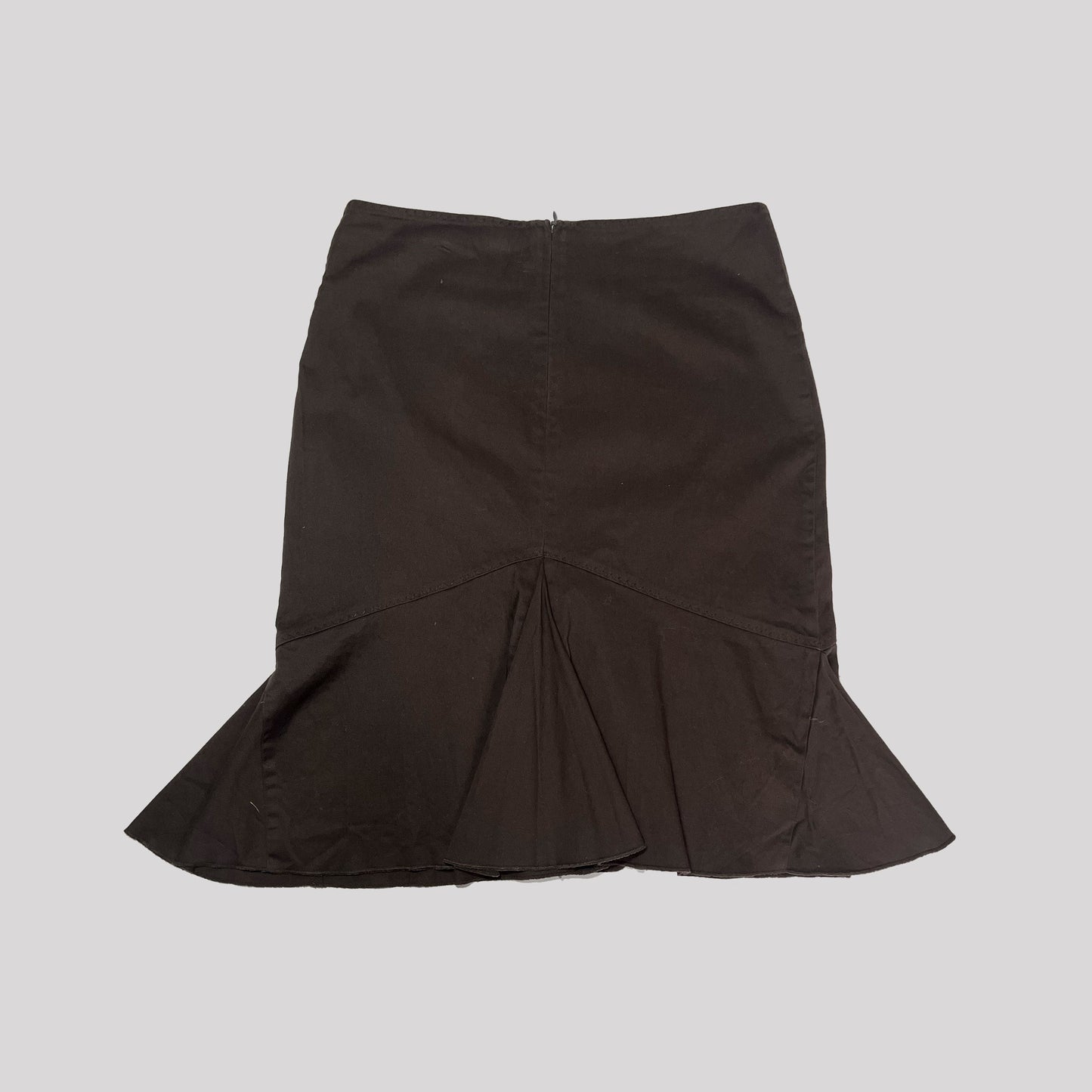 00's Morgan de Toi Midi Skirt with Flounce Skirt in Brown - S 