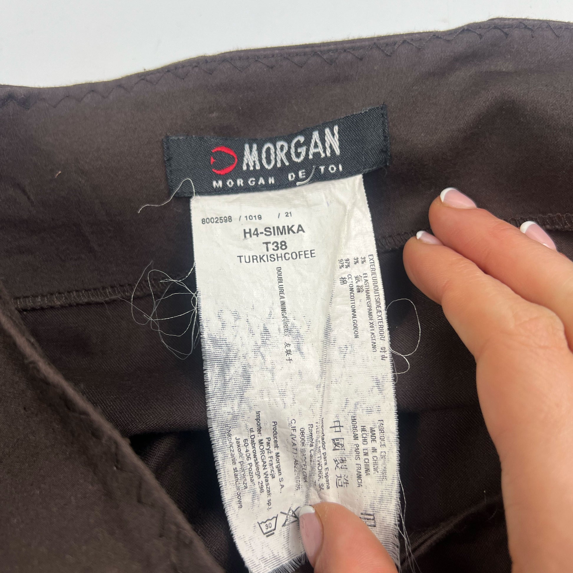 00's Morgan de Toi Midi Skirt with Flounce Skirt in Brown - S 