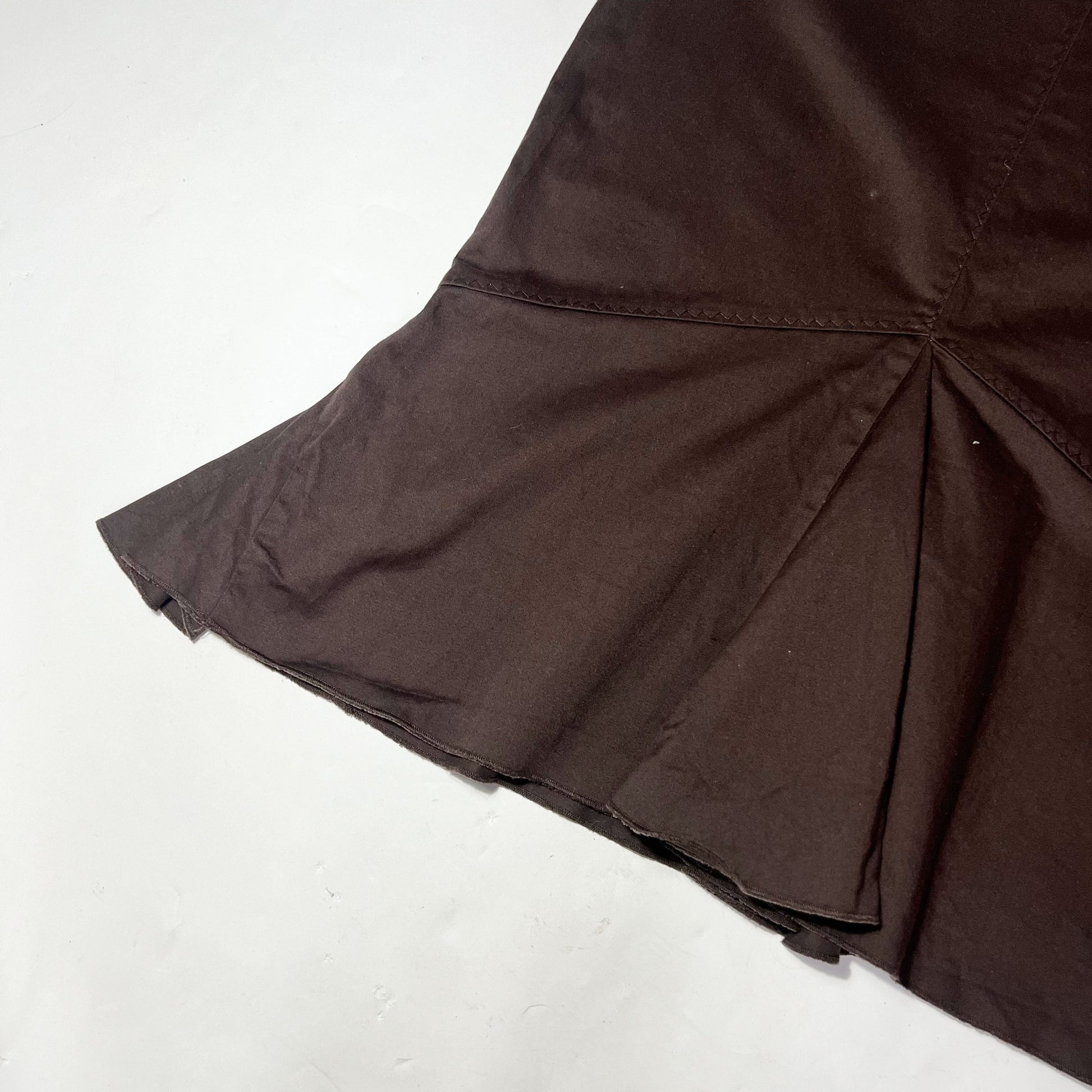 00's Morgan de Toi Midi Skirt with Flounce Skirt in Brown - S 