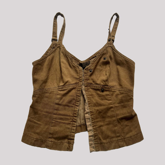 00's Plein Sud Corset Top in Tan - XS 