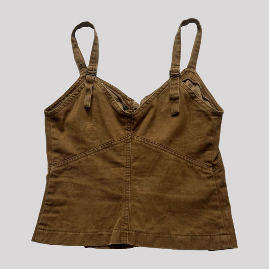 00's Plein Sud Corset Top in Tan - XS 