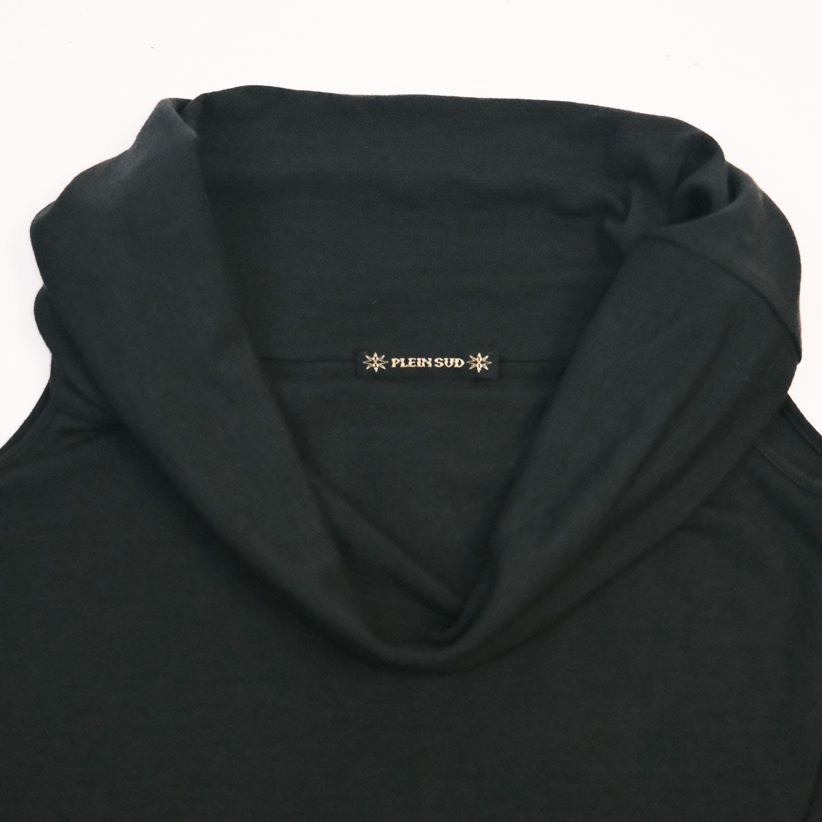 00's Plein Sud Cowl Neck Top with Longsleeve Cuffs in Charcoal - S/M 