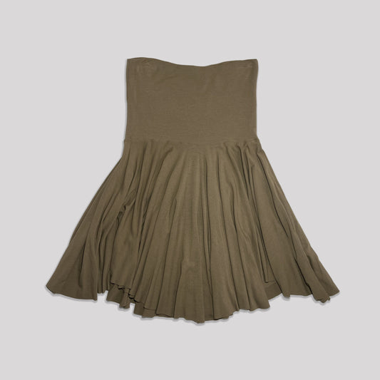 00's Plein Sud Jeans Drop Waist Skirt in Tan Wool Blend - S/M 