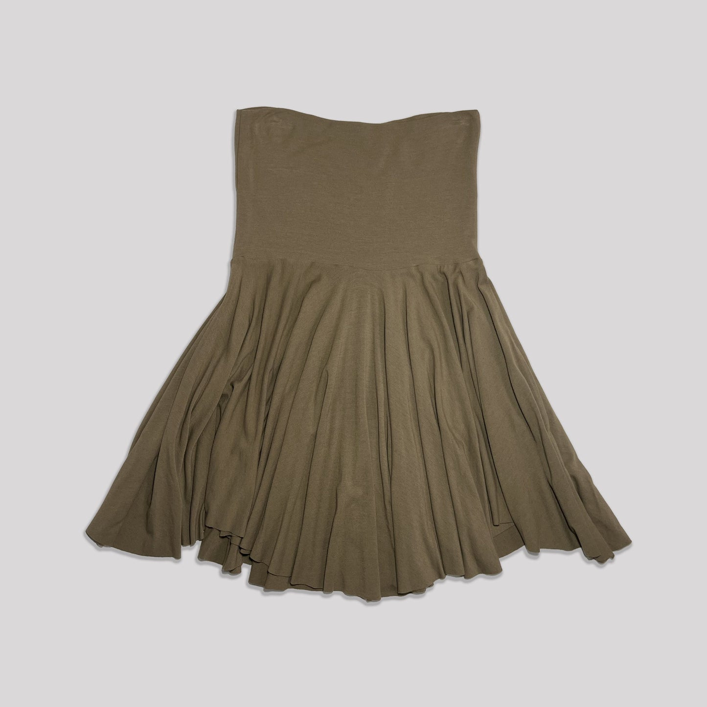 00's Plein Sud Jeans Drop Waist Skirt in Tan Wool Blend - S/M 