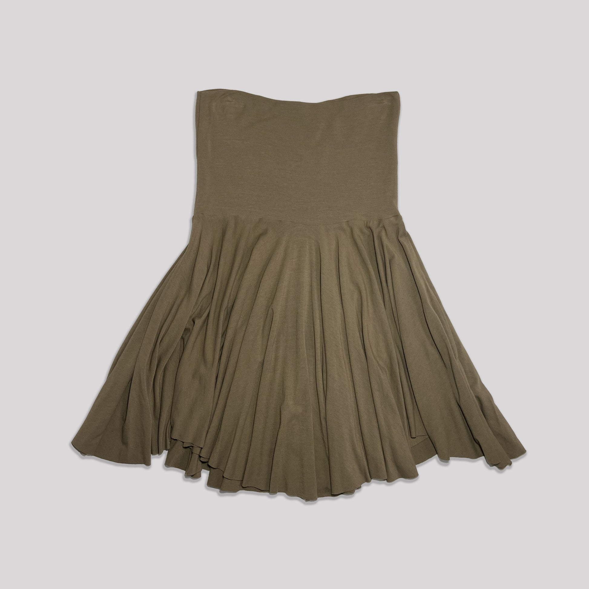 00's Plein Sud Jeans Drop Waist Skirt in Tan Wool Blend - S/M 