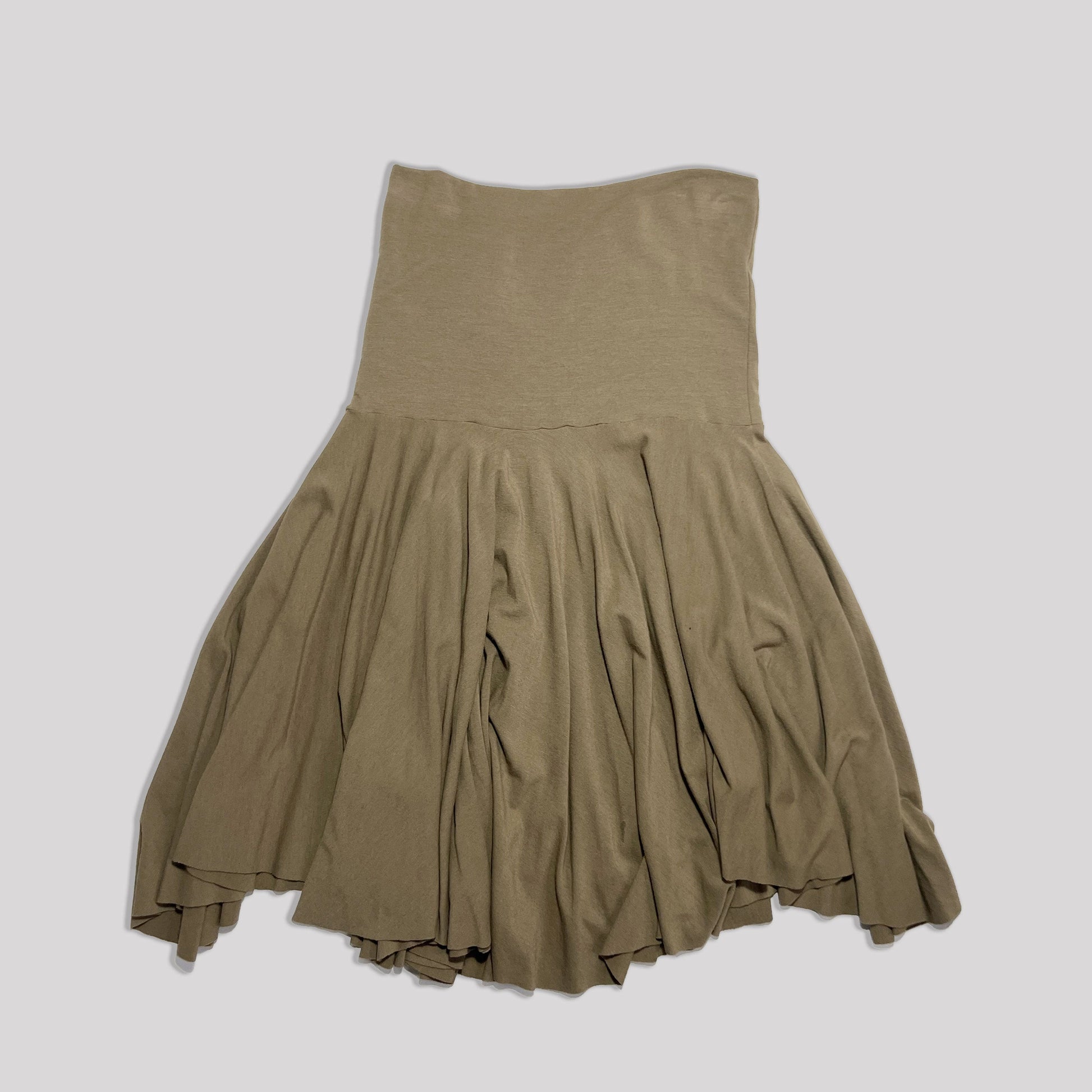 00's Plein Sud Jeans Drop Waist Skirt in Tan Wool Blend - S/M 