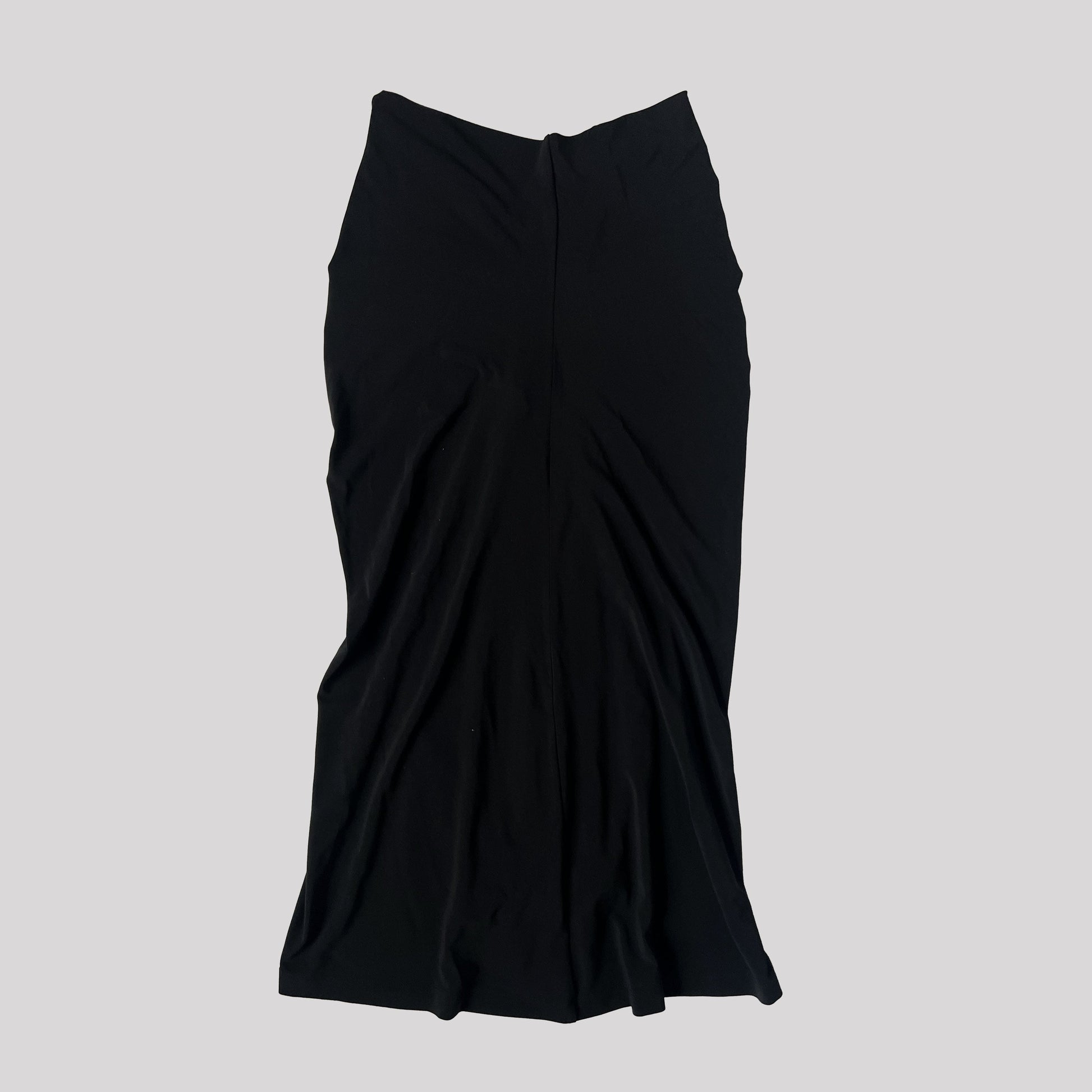 00's Plein Sud Low Rise Midi Skirt with Ruched Waist in Black - XS 