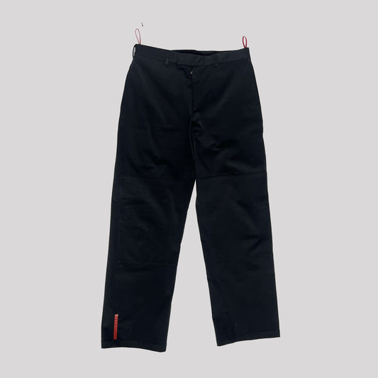 00's Prada Sport Trousers with Pocket Detail in Navy - M 
