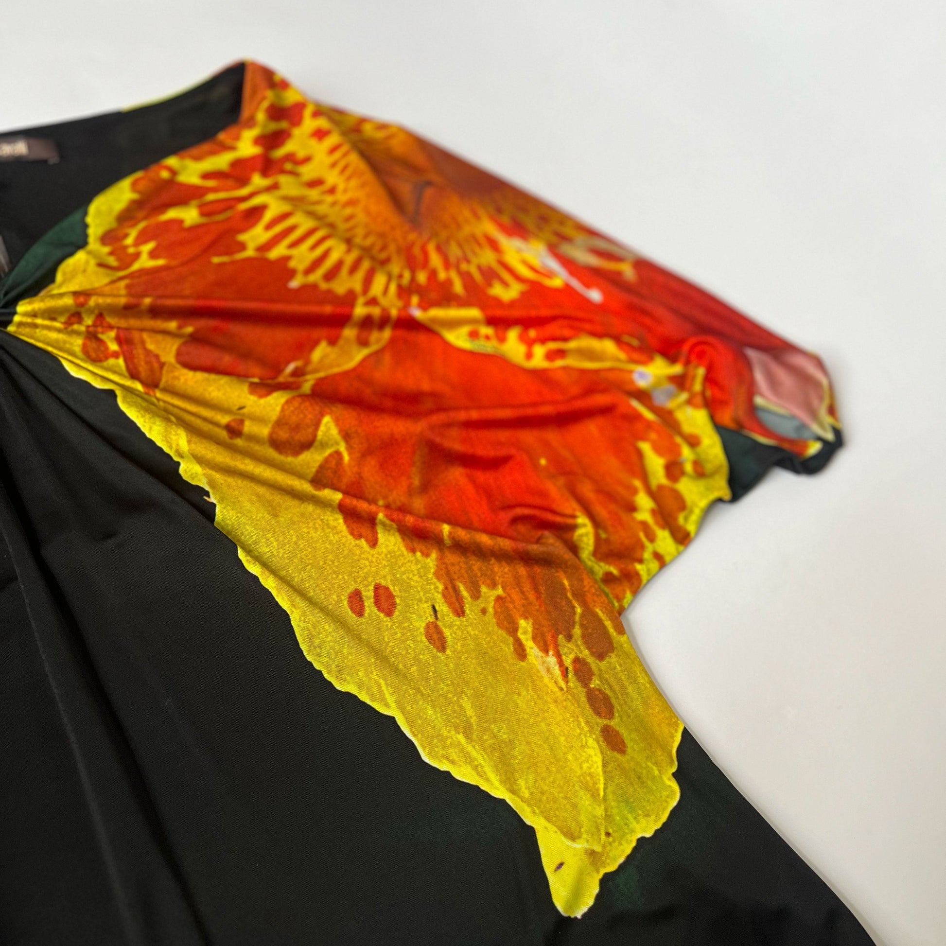 00's Roberto Cavalli Orchid Batwing Top in Black - M/L 