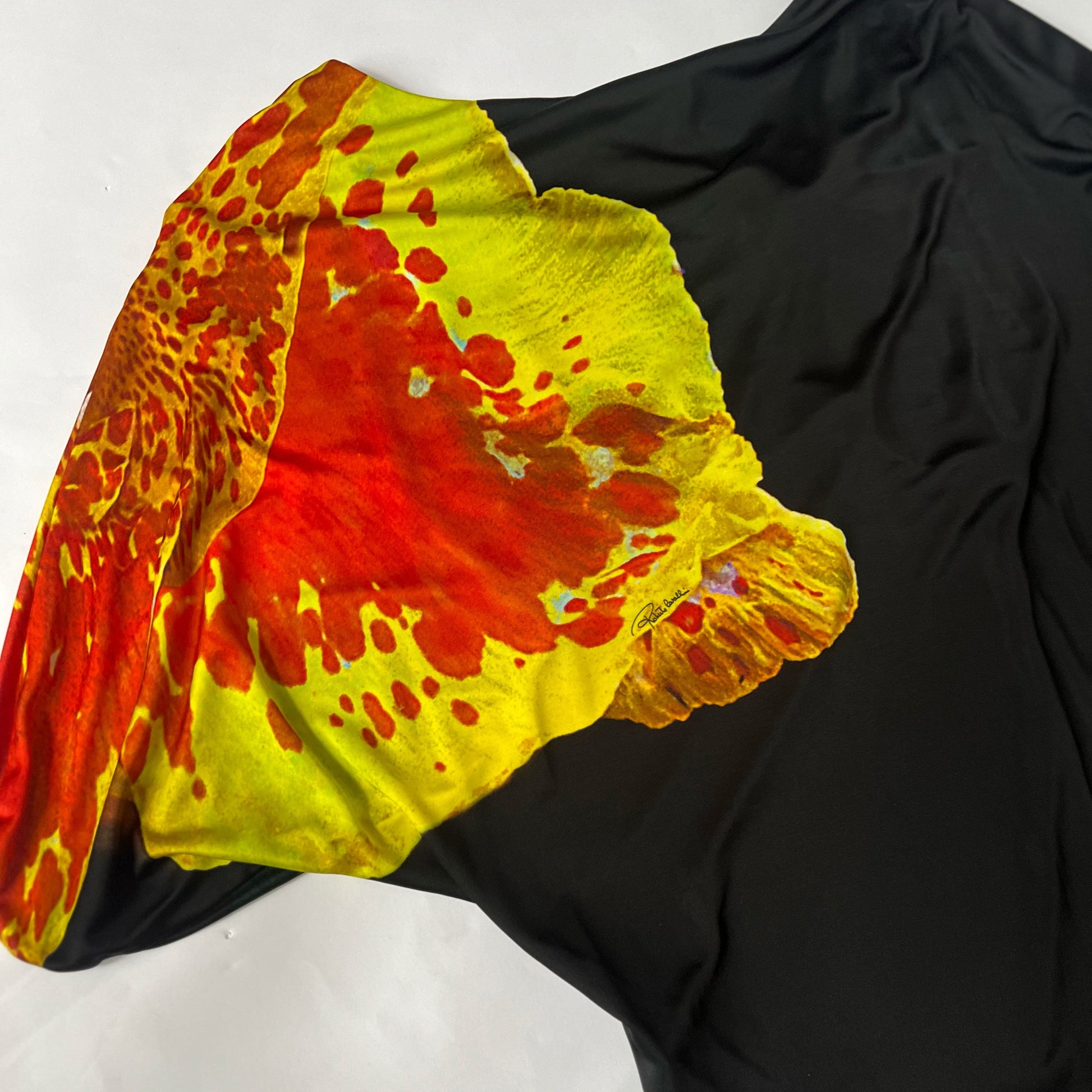 00's Roberto Cavalli Orchid Batwing Top in Black - M/L 