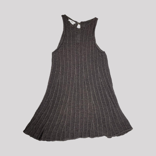 00's Sarah Pacini A-line Knitted Mini Dress in Brown - S/M 
