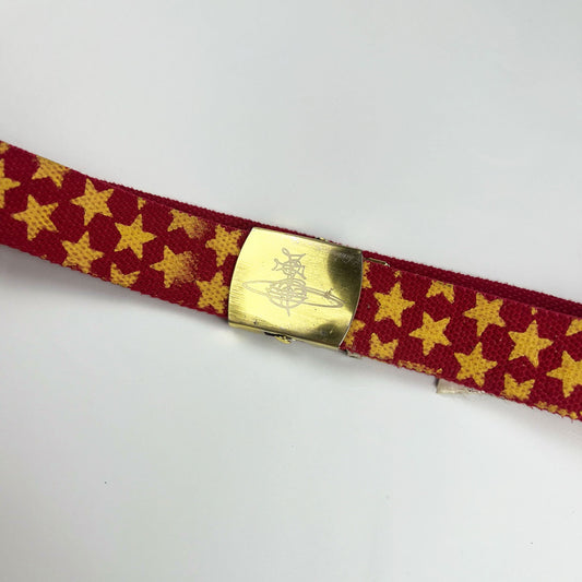 00's Vivienne Westwood Star Print Skater Belt in Red 