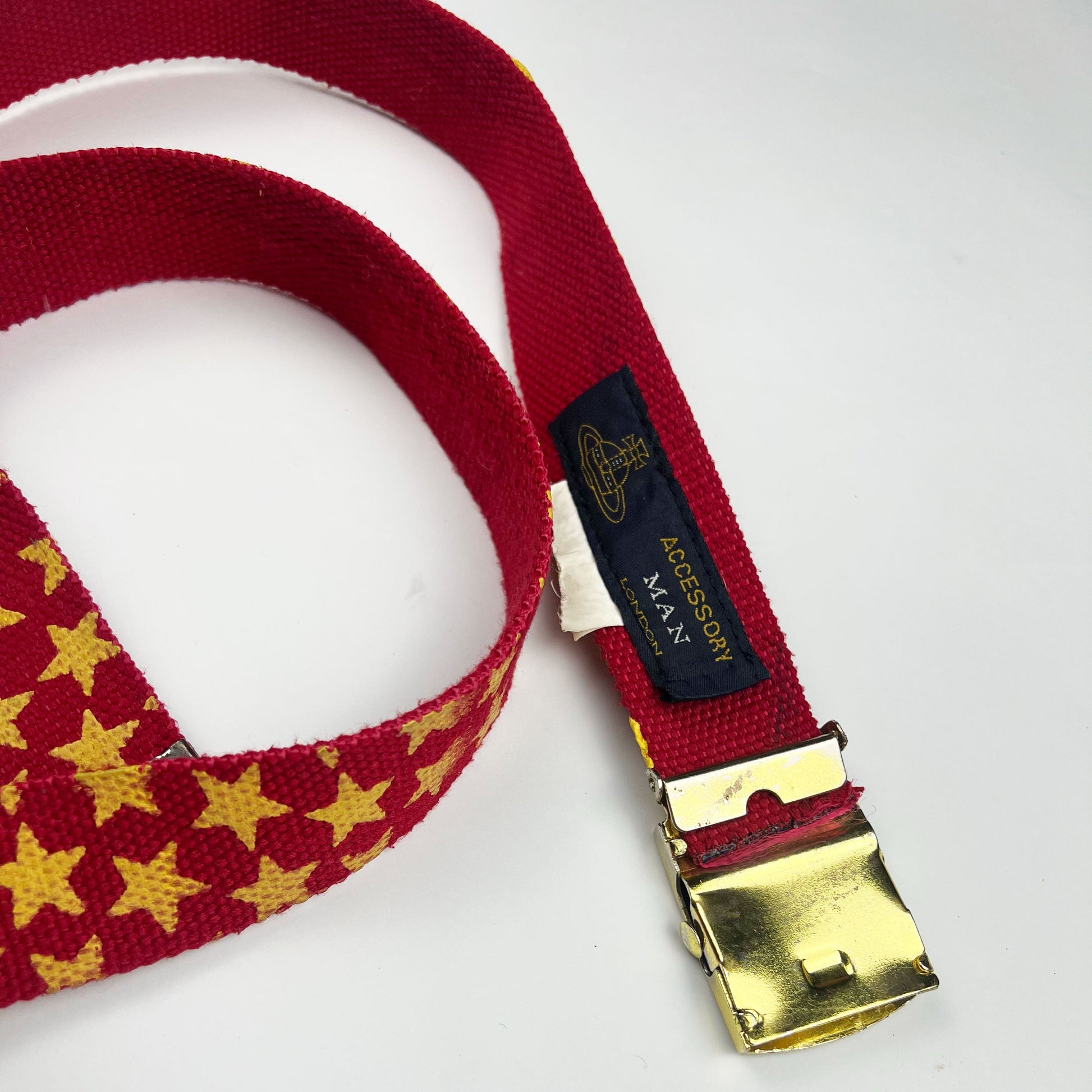 00's Vivienne Westwood Star Print Skater Belt in Red 