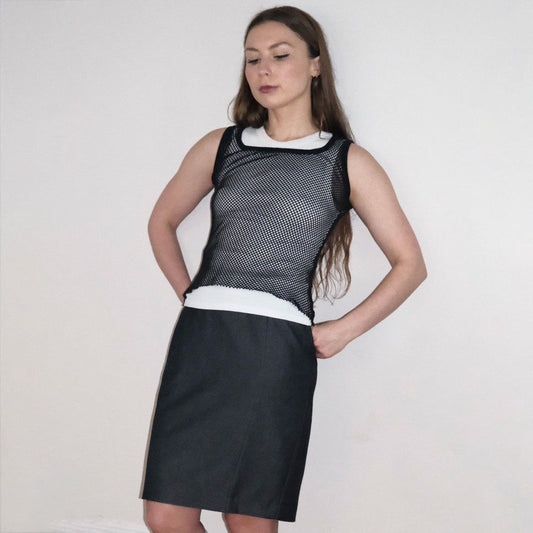 00's DKNY Denim Pencil Midi Skirt in Indigo - W28"
