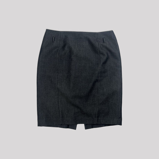 00's DKNY Denim Pencil Midi Skirt in Indigo - W28"