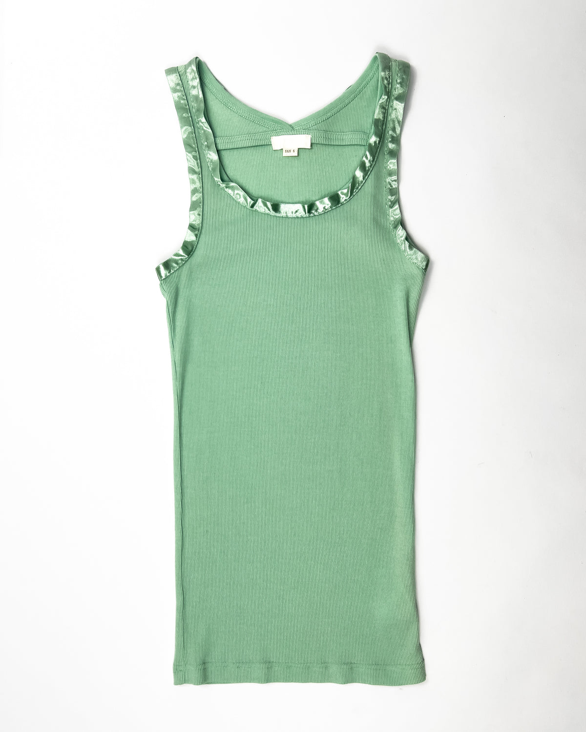 00's Deadstock Diesel Tank Top with Ribbon Trim Detail in Aqua - S