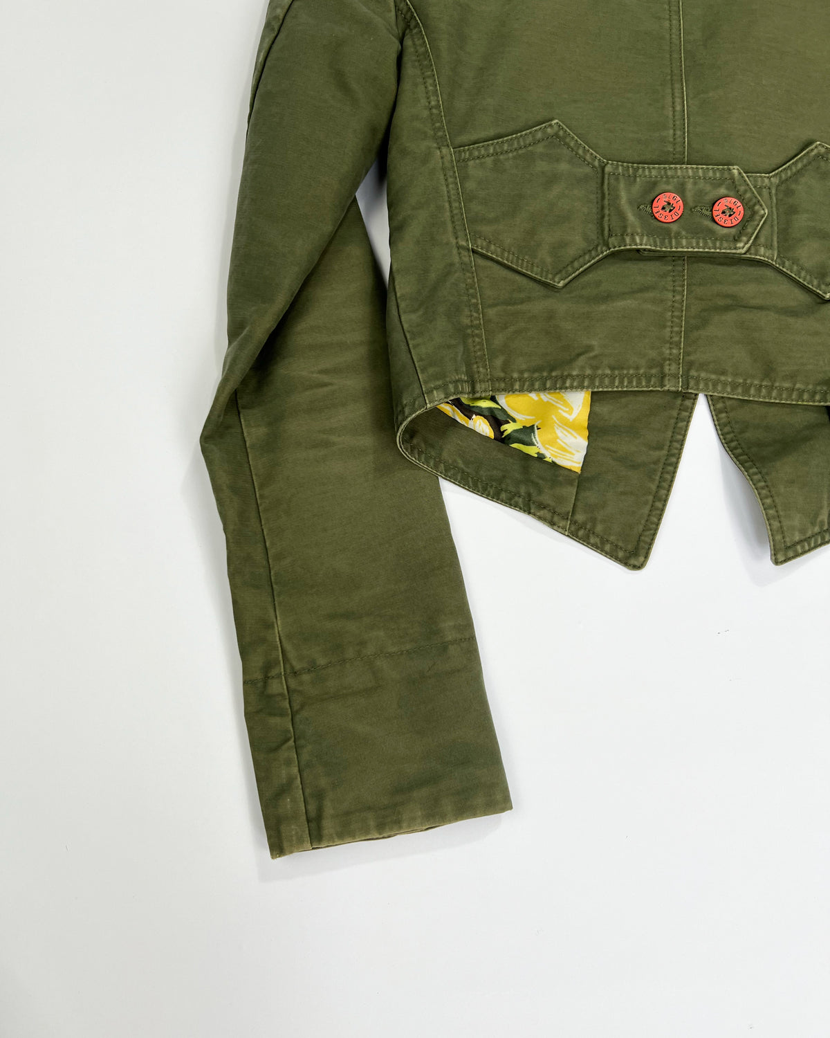 00's Diesel Cropped Military Jacket in Khaki - S