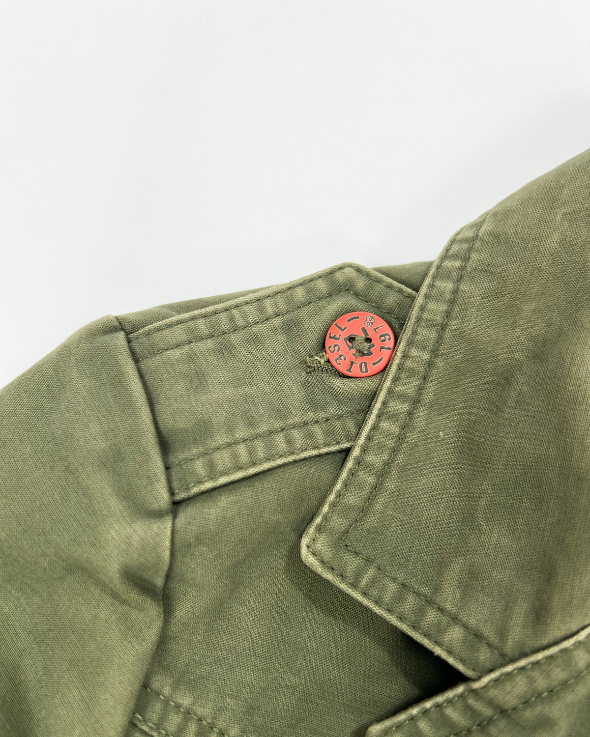 00's Diesel Cropped Military Jacket in Khaki - S