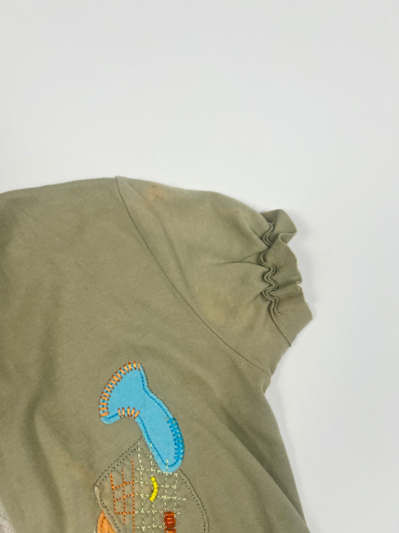 00's Diesel Tie Wrap Top with Beaded Detailing & Hood in Khaki - L